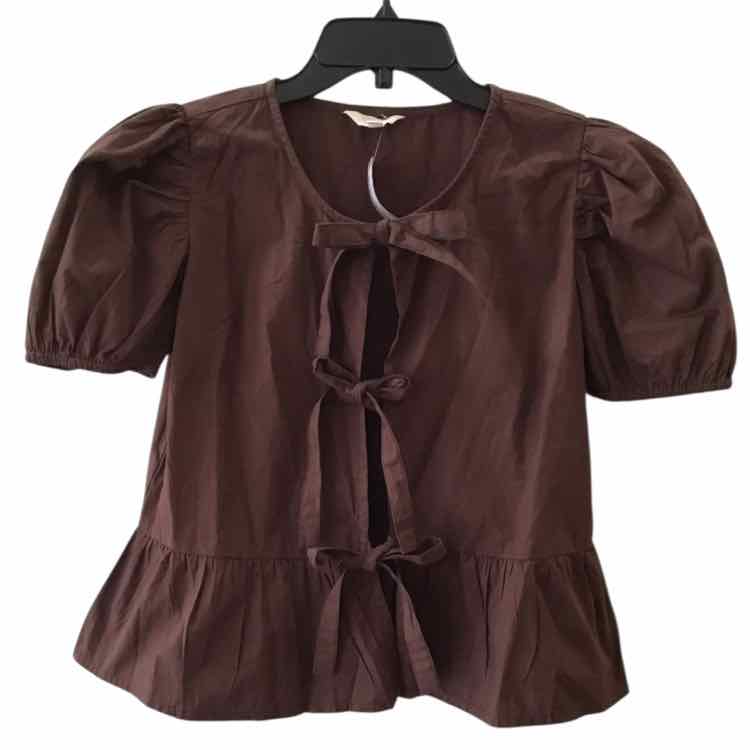 Sim & Sam Brown Size S Shirt