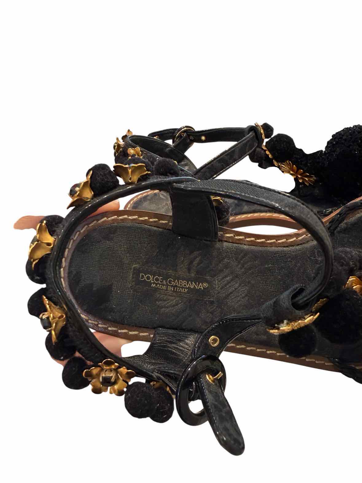 Dolce & Gabbana Black and Gold Size 36 Shoes