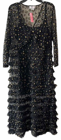 Never Fully Dressed Black and Gold Size 14 Dress