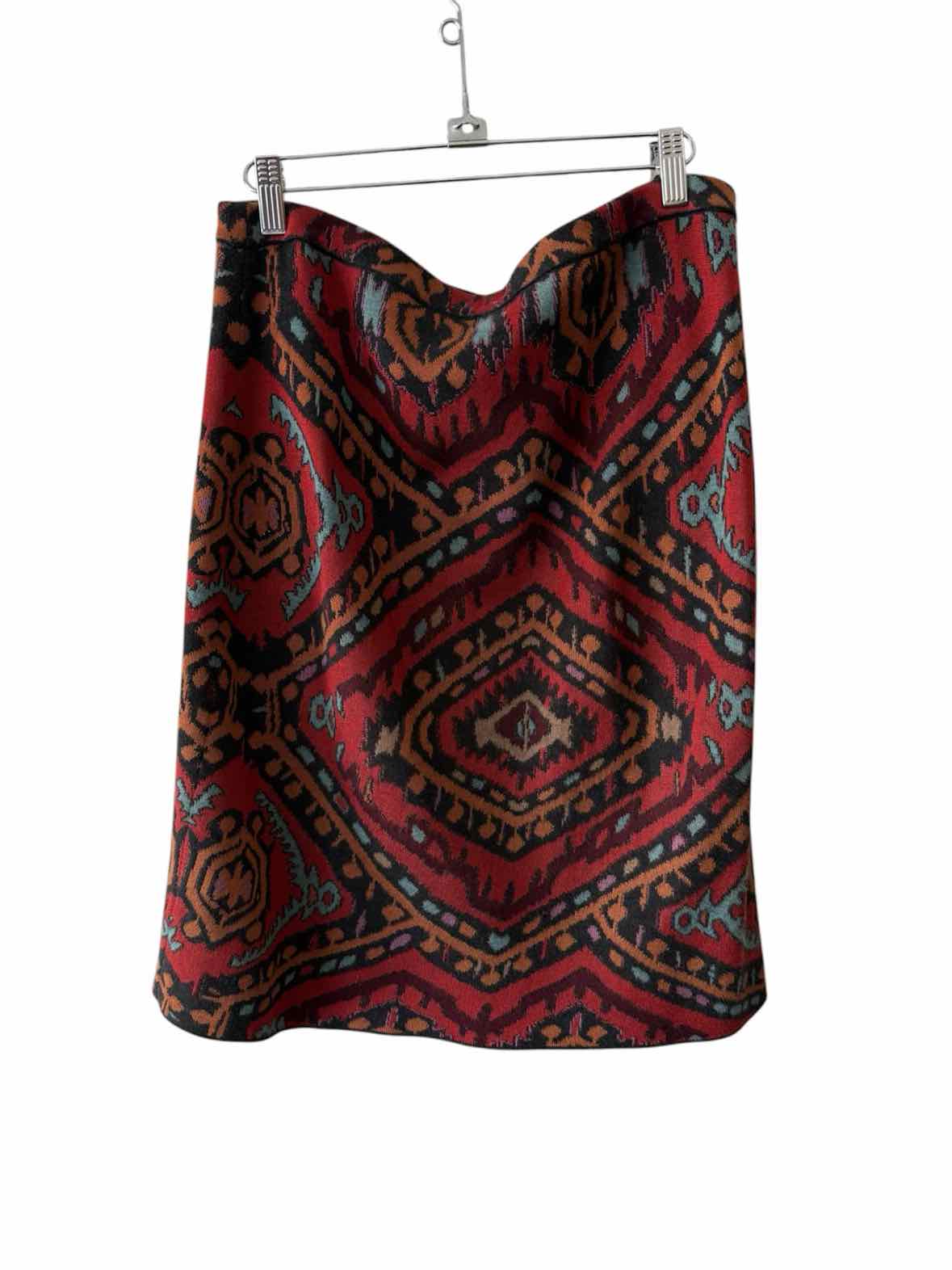 Peruvian Connection Black Multi Size L Skirt