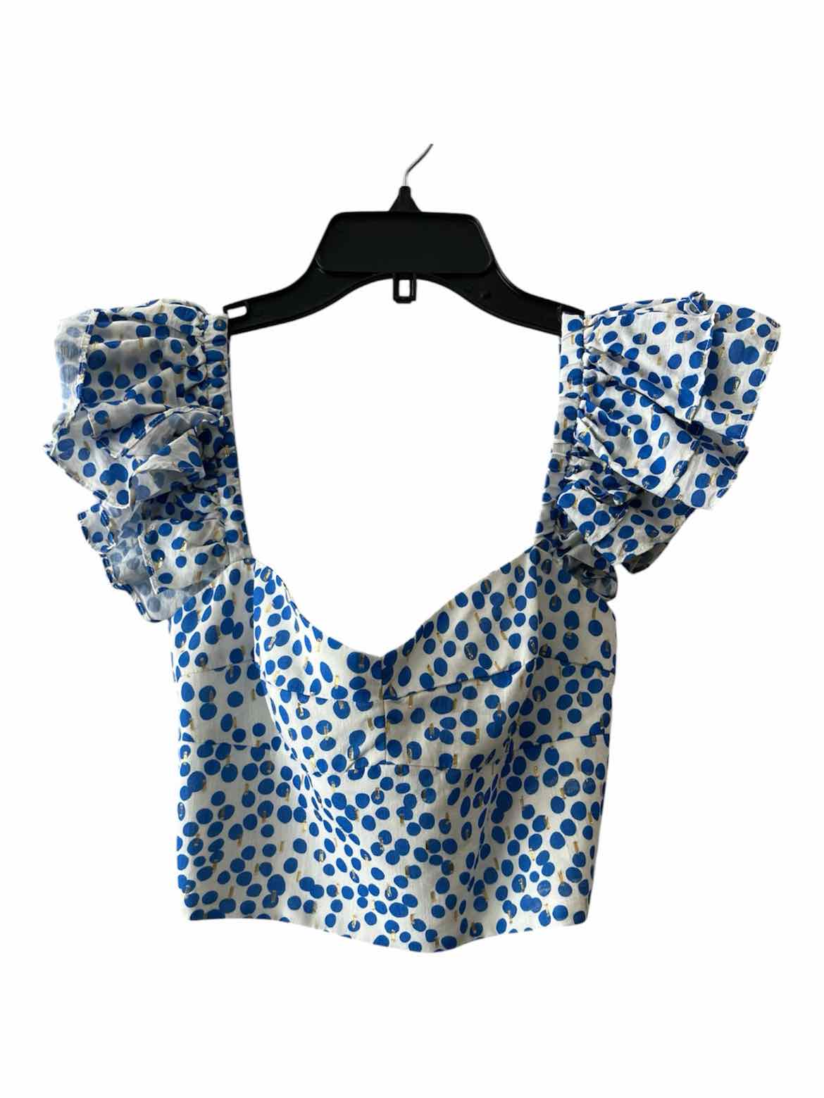 Amanda Uprichard White and Blue Size S Shirt