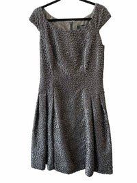Carmen Marc Valvo Metallic Gray Size 10 Dress
