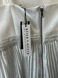 alice + olivia White and Silver Size 4 Dress