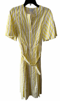 Pearl by Lela Rose White and Yellow Size 6 Dress