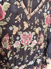 Johnny Was Dusty Blue Multi Size S Tunic