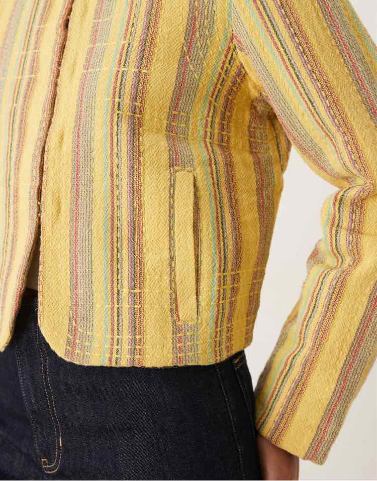 Free People Yellow Multi Size XS Blazer