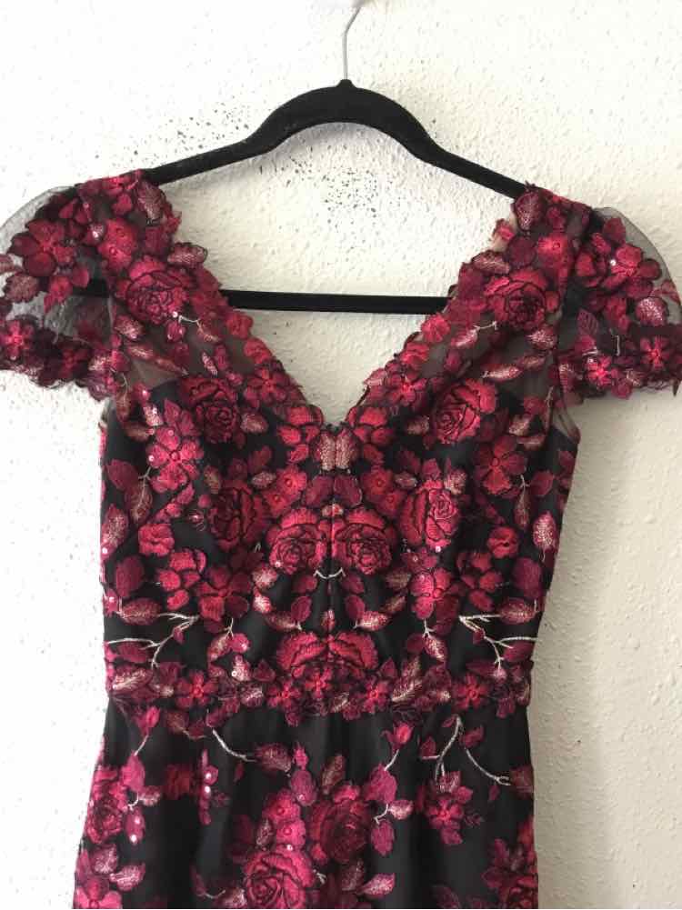 Marchesa Notte black and red Size 0 Dress