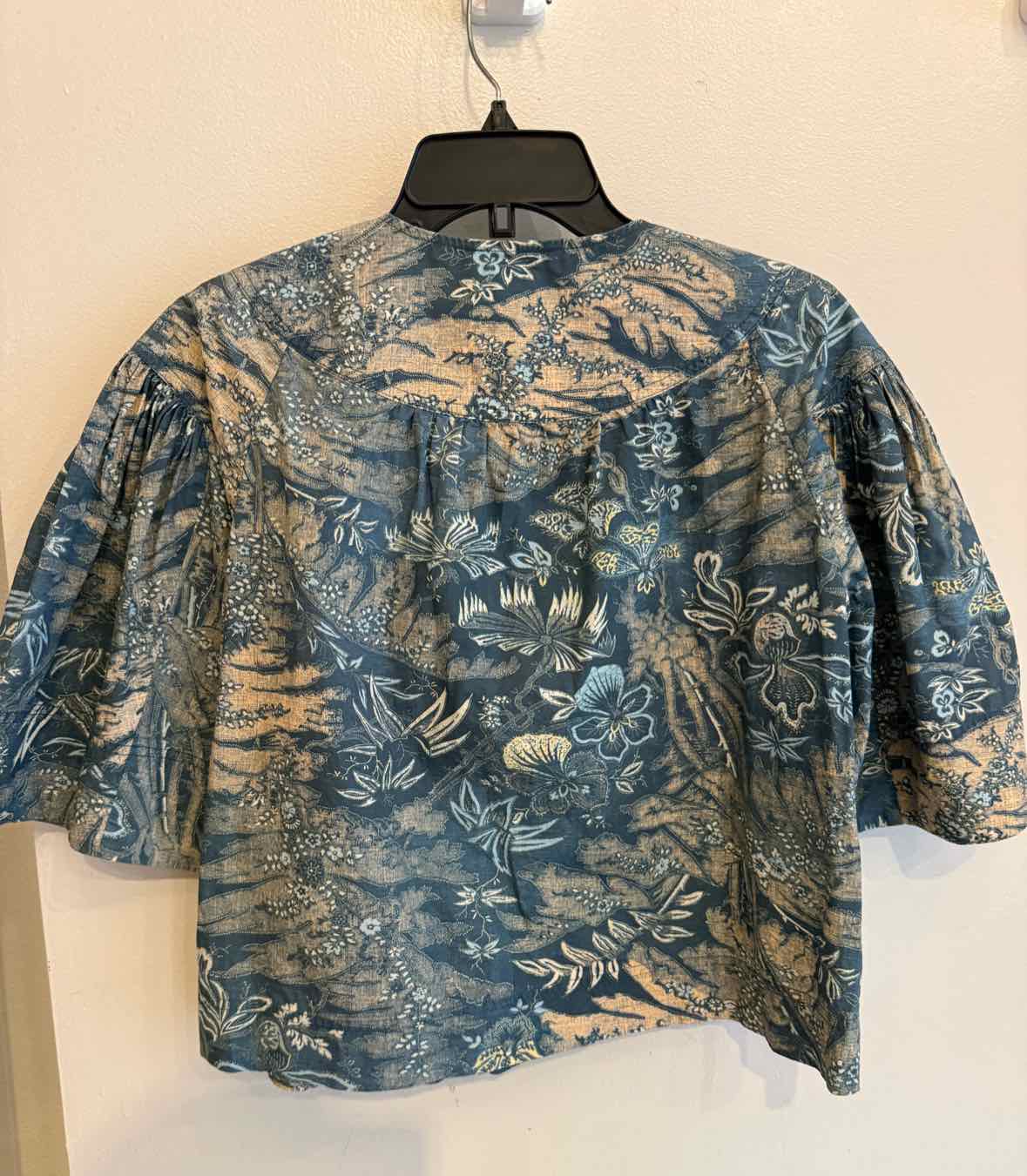 ULLA JOHNSON blue and coral Size 8 Shirt