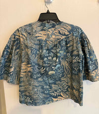 ULLA JOHNSON blue and coral Size 8 Shirt