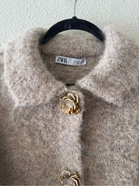 Zara Beige Multi Size S Cardigan