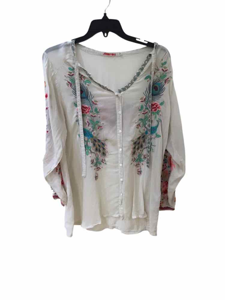 Johnny Was Creme & multi Shirt