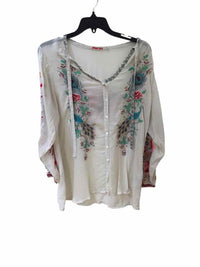 Johnny Was Creme & multi Shirt