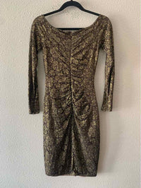 Carmen Marc Valvo Gold Size 4 Dress