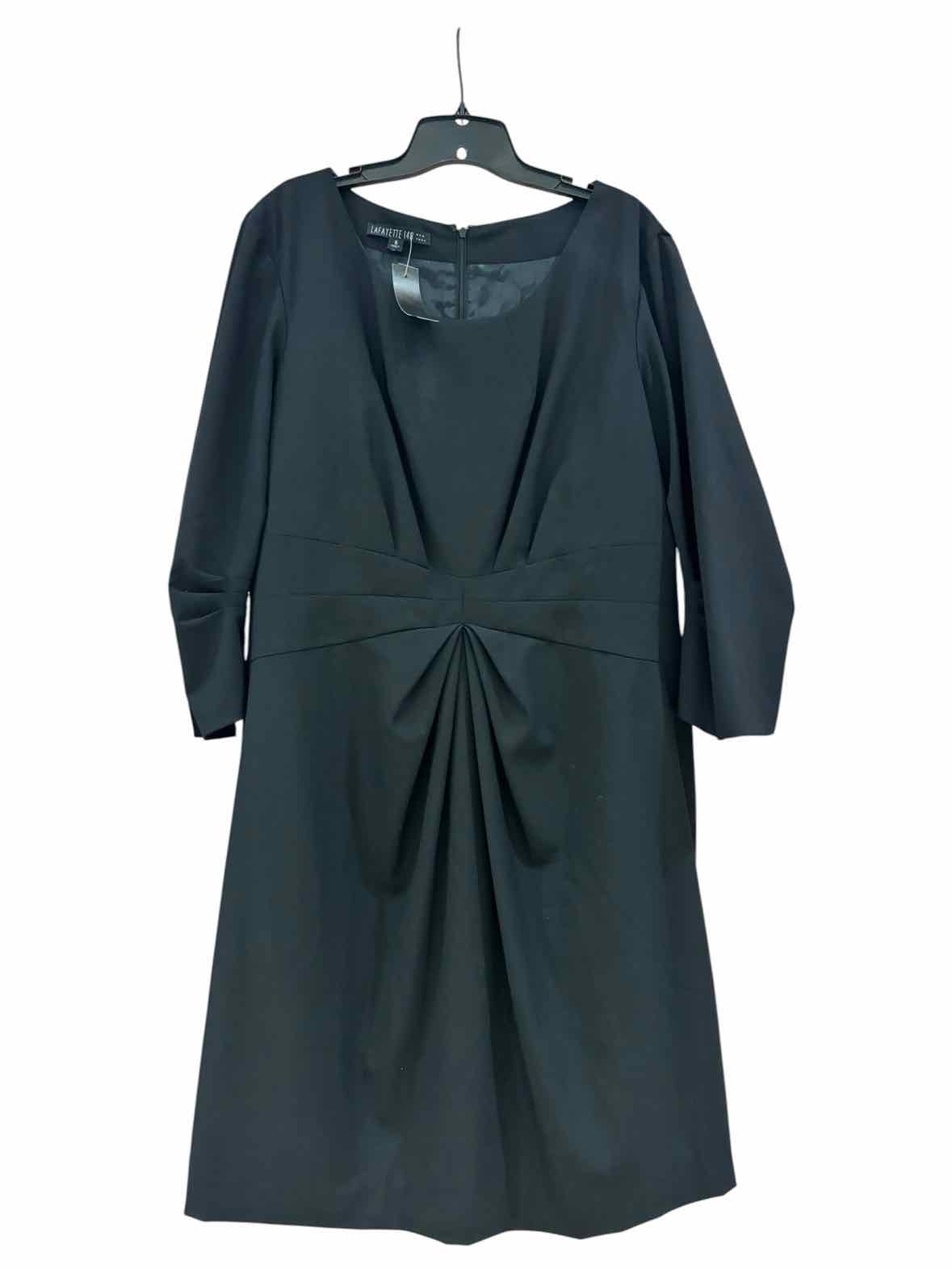 lafayette 148 black dress Size 16 new to sale Size:16/36 this popover dress features Jillian Black & Ivory