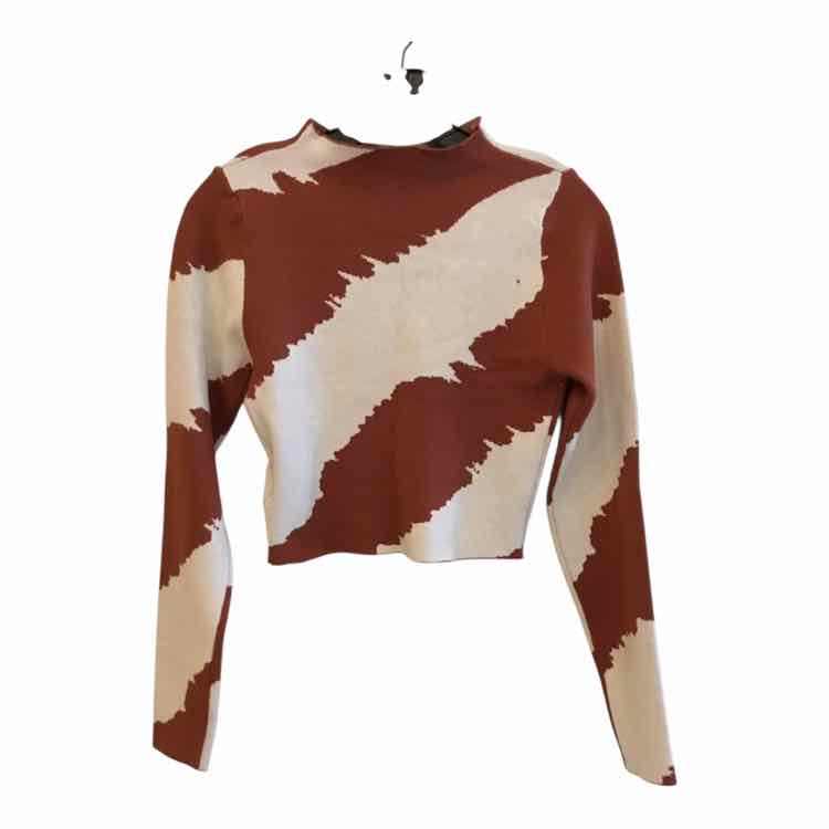 blanc clothing Off White and Brown Size S Shirt