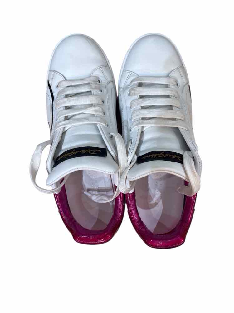 Dolce and Gabana White and Pink Size 38 1/2 Shoes