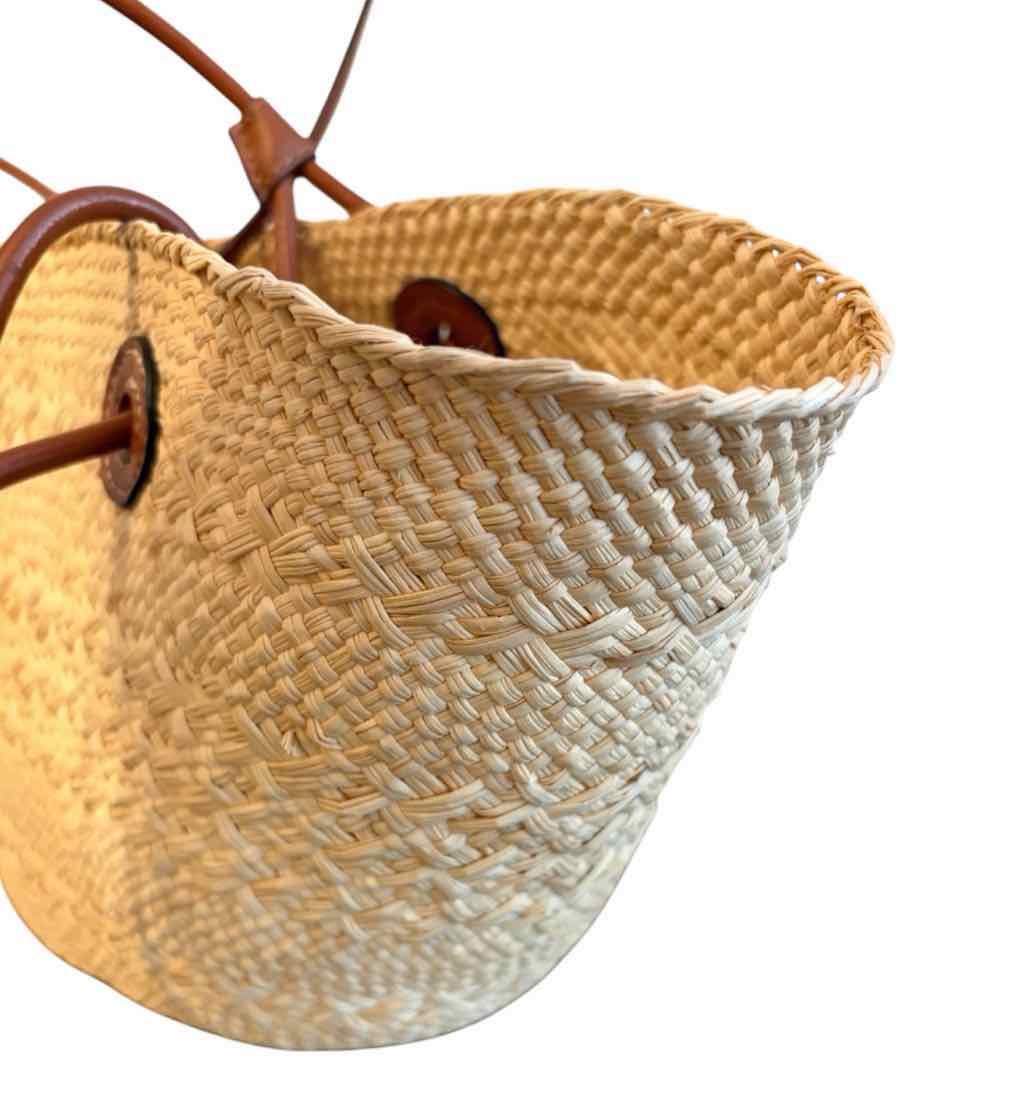 Loewe Small Anagram Basket Bag Cream and Brown Handbag