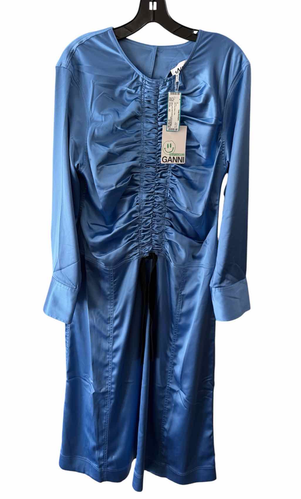 Ganni Blue and Black Size 42 Dress