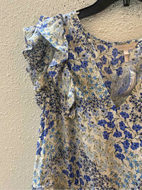 Rebecca Taylor White and Blue Size 12 Dress