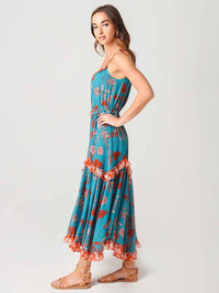Misa Teal and red Size M Dress
