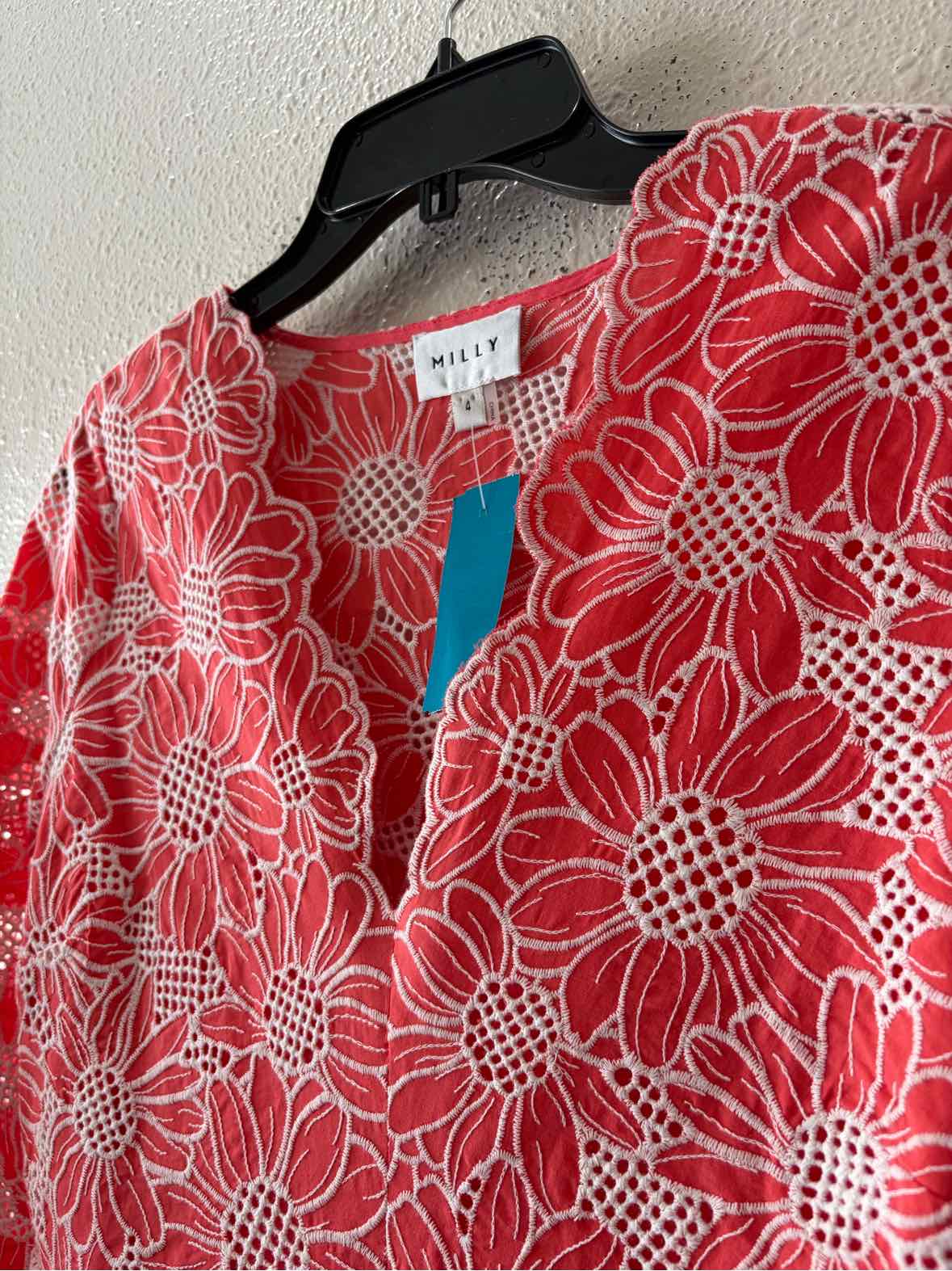 Milly Coral and white Size 4 Dress