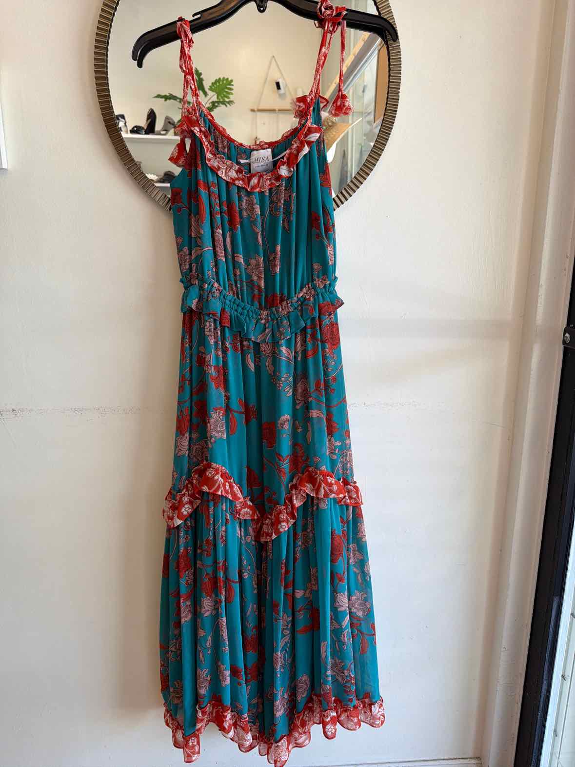 Misa Teal and red Size M Dress