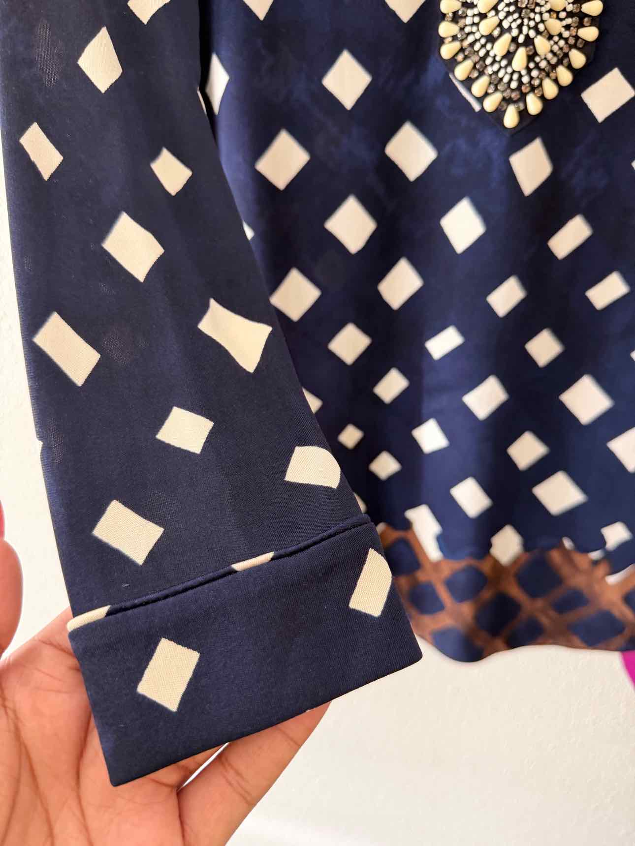 Tory Burch Navy Blue Multi Size XS Shirt