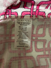Trina Turk Pink and White Size 14 Shirt