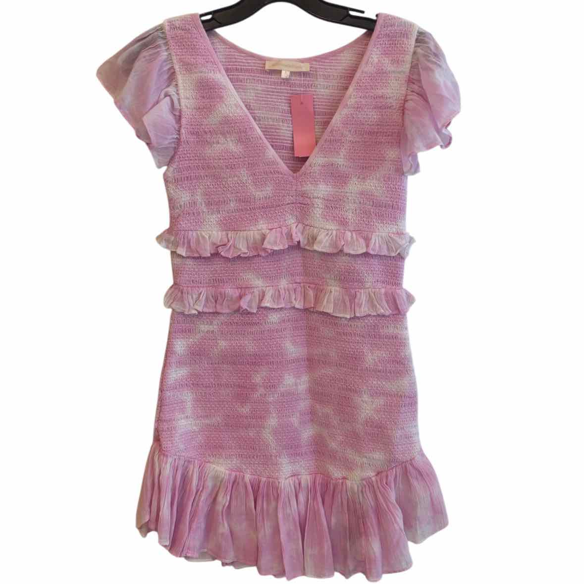 Love Shack Fancy Pink and White Size S Dress