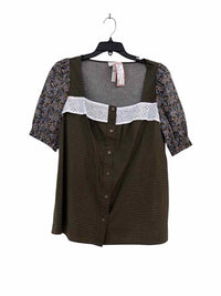 Halston Green and White Size S/P Blouse