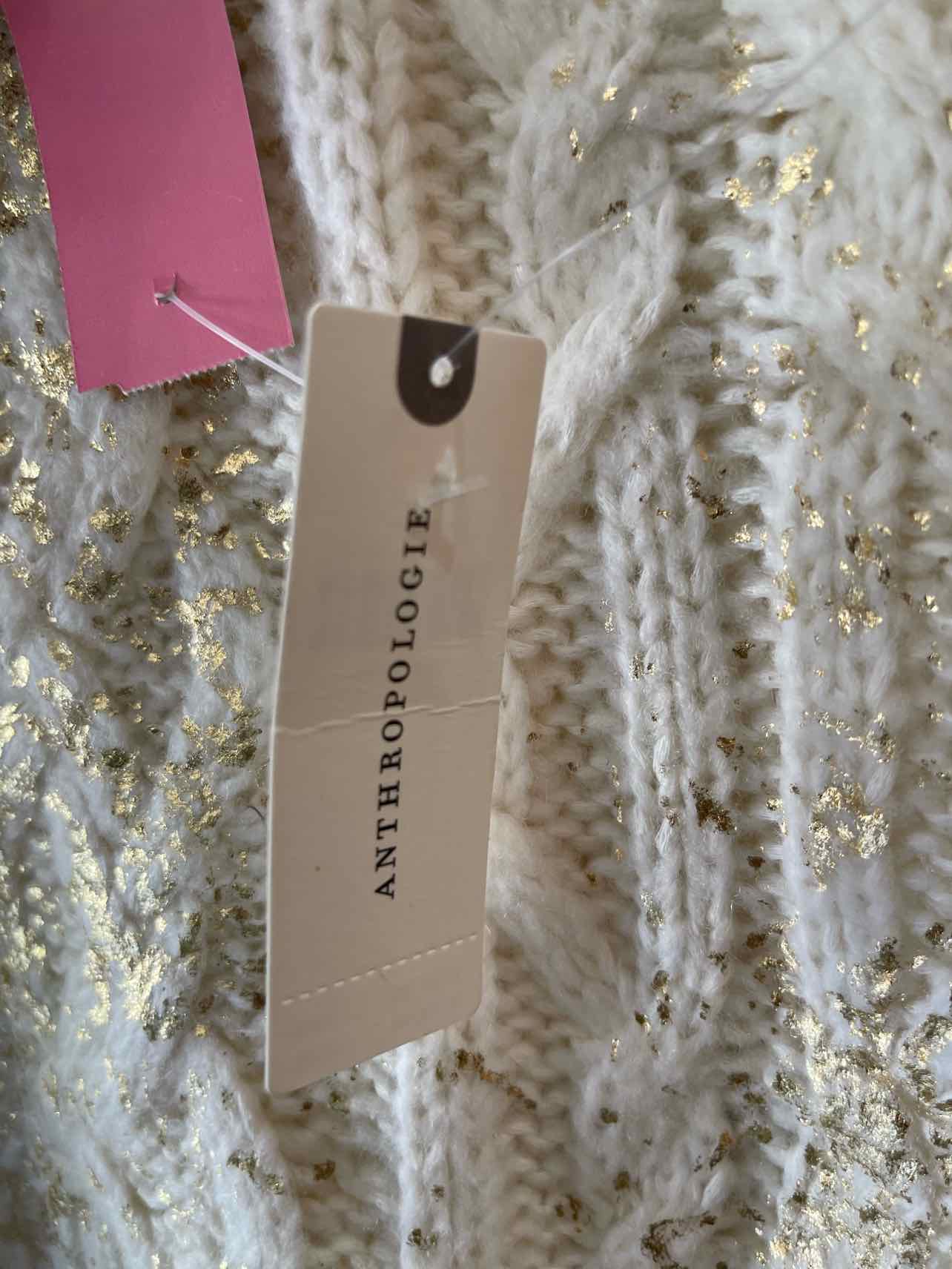 Anthropologie Cream and Gold Size XS Shirt