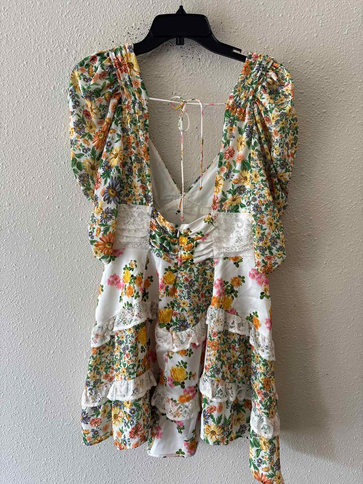 For Love & Lemons White and Green Size M Dress