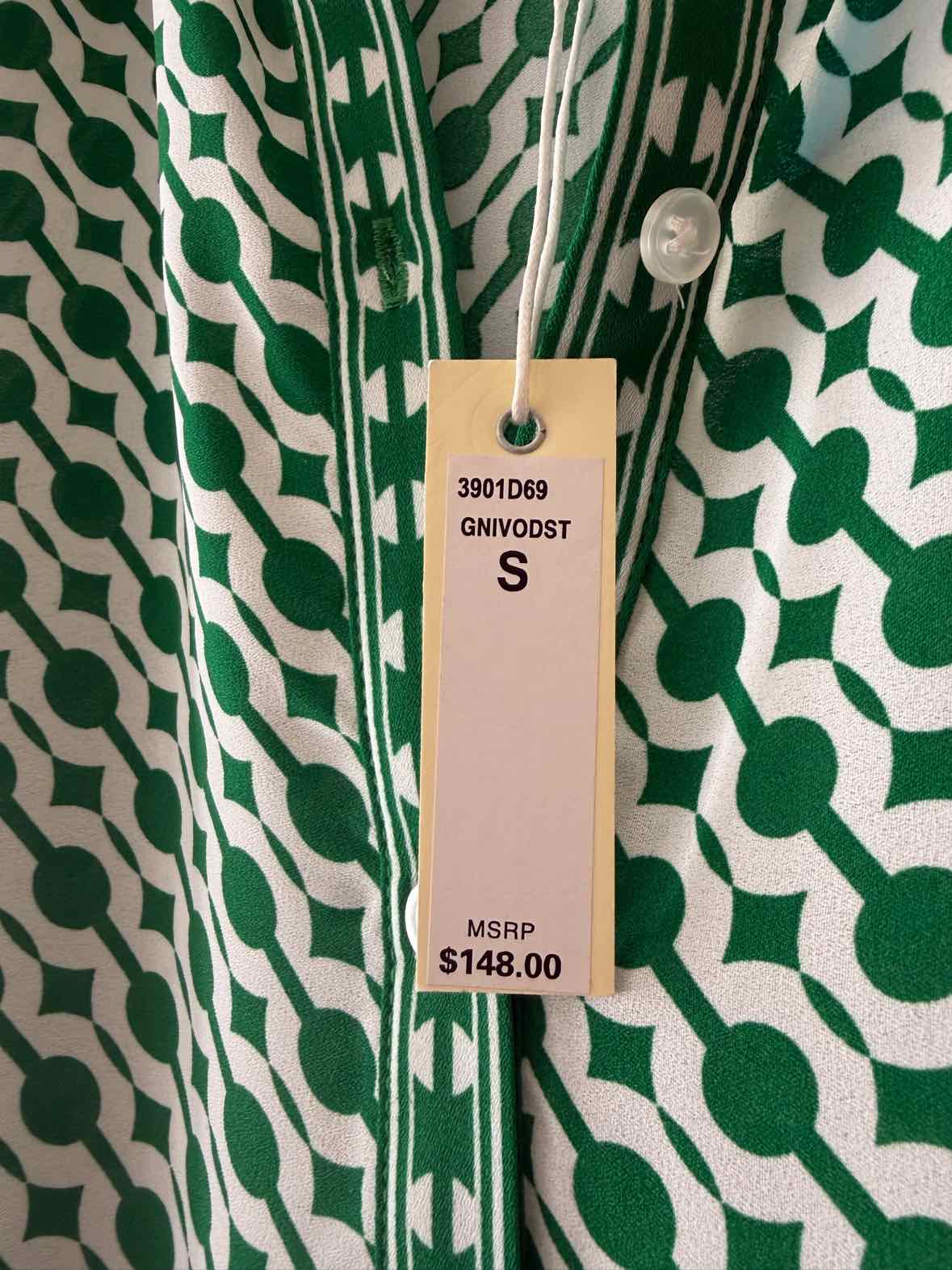 Max Studio Green and White Size S Dress
