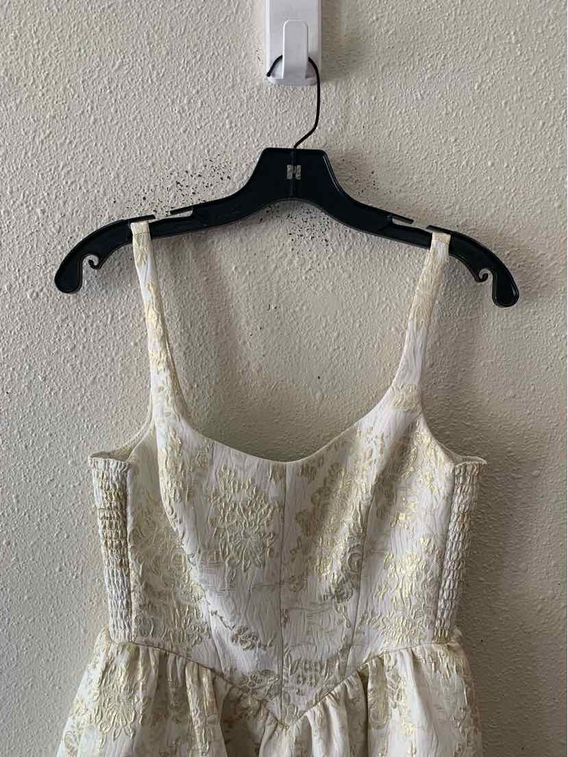Amanda Uprichard Cream and Gold Size No Label Dress