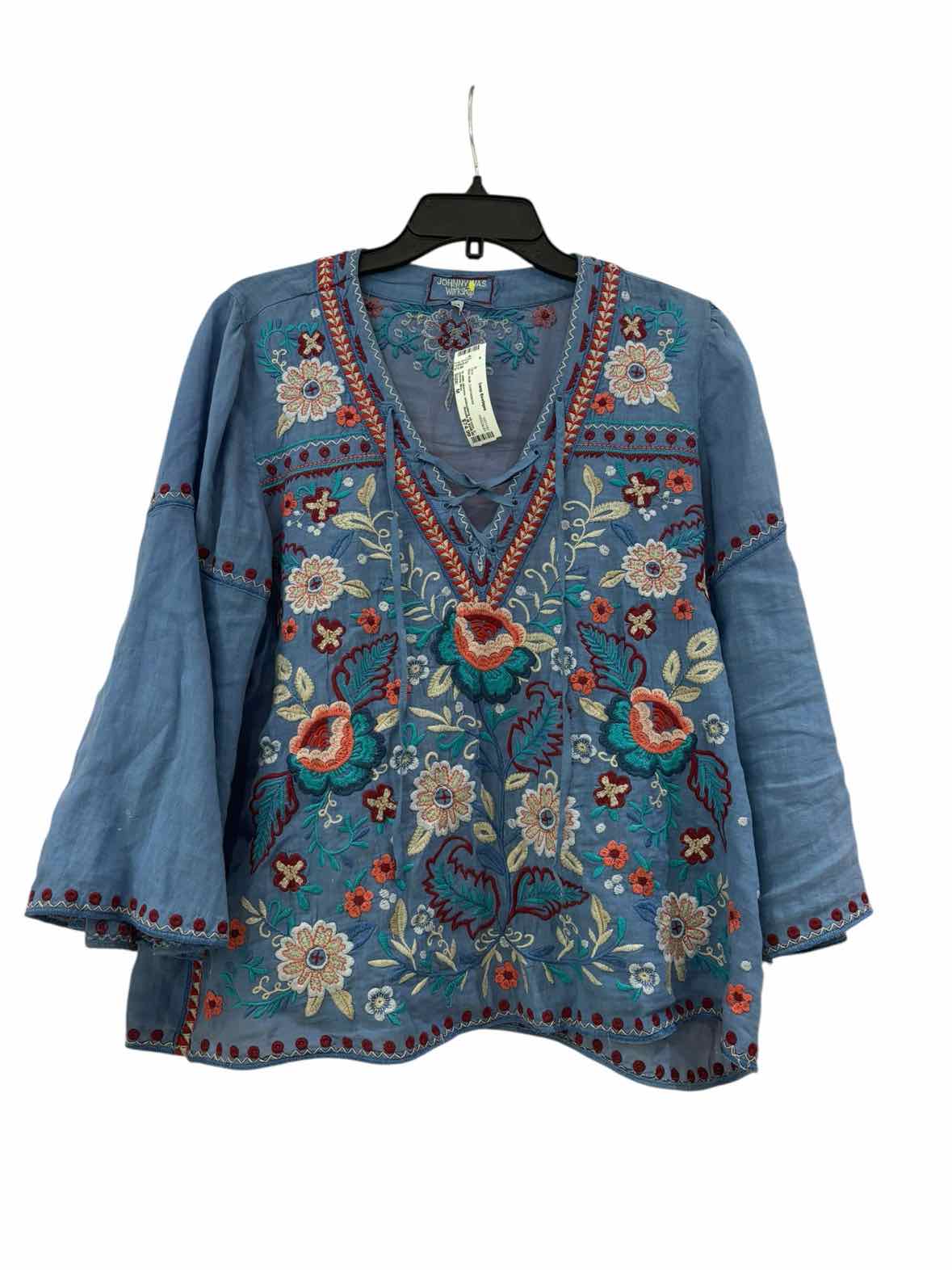 Johnny Was Blue Multi Size M Shirt