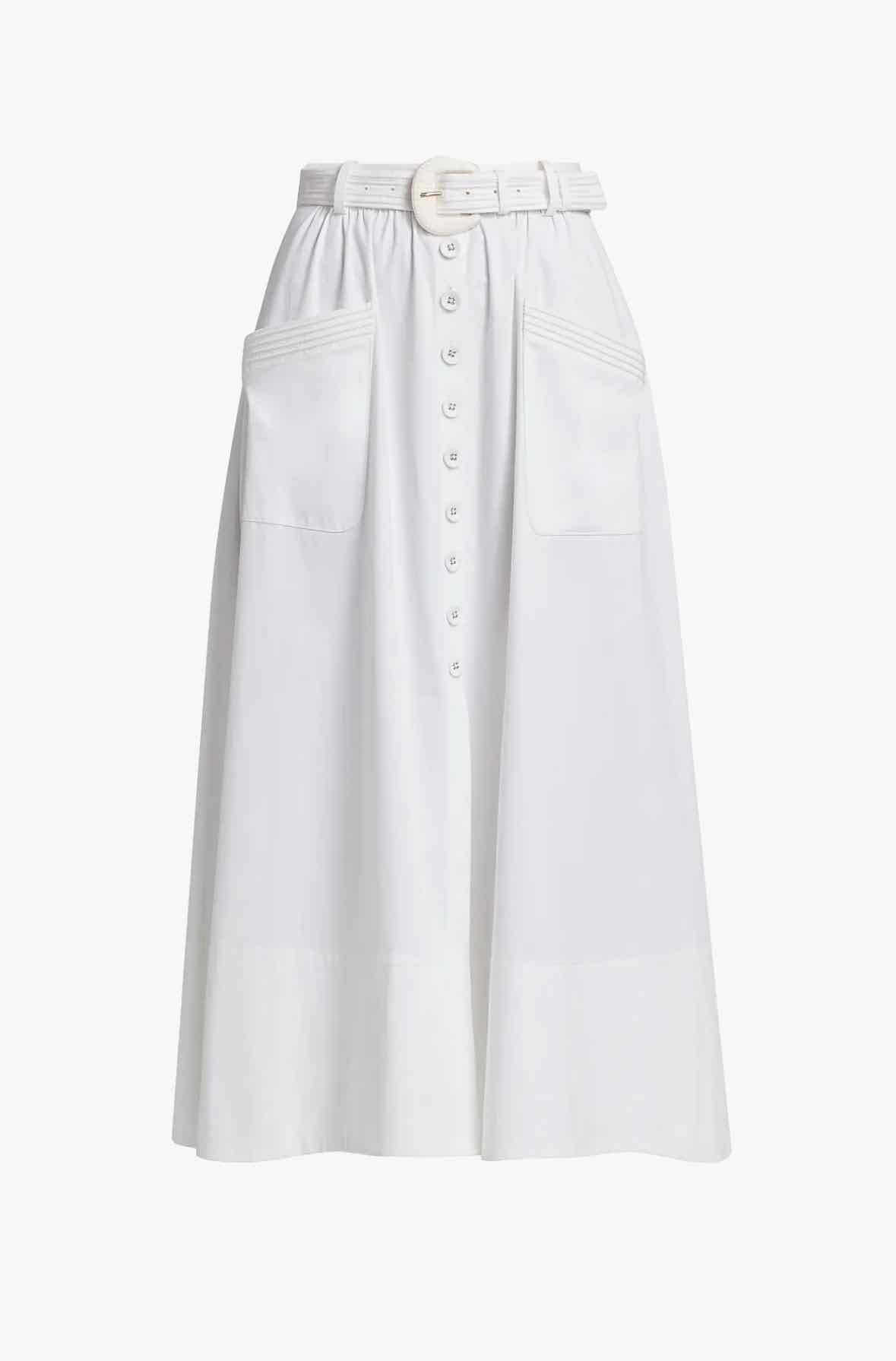 Saloni White Size 8 Skirt