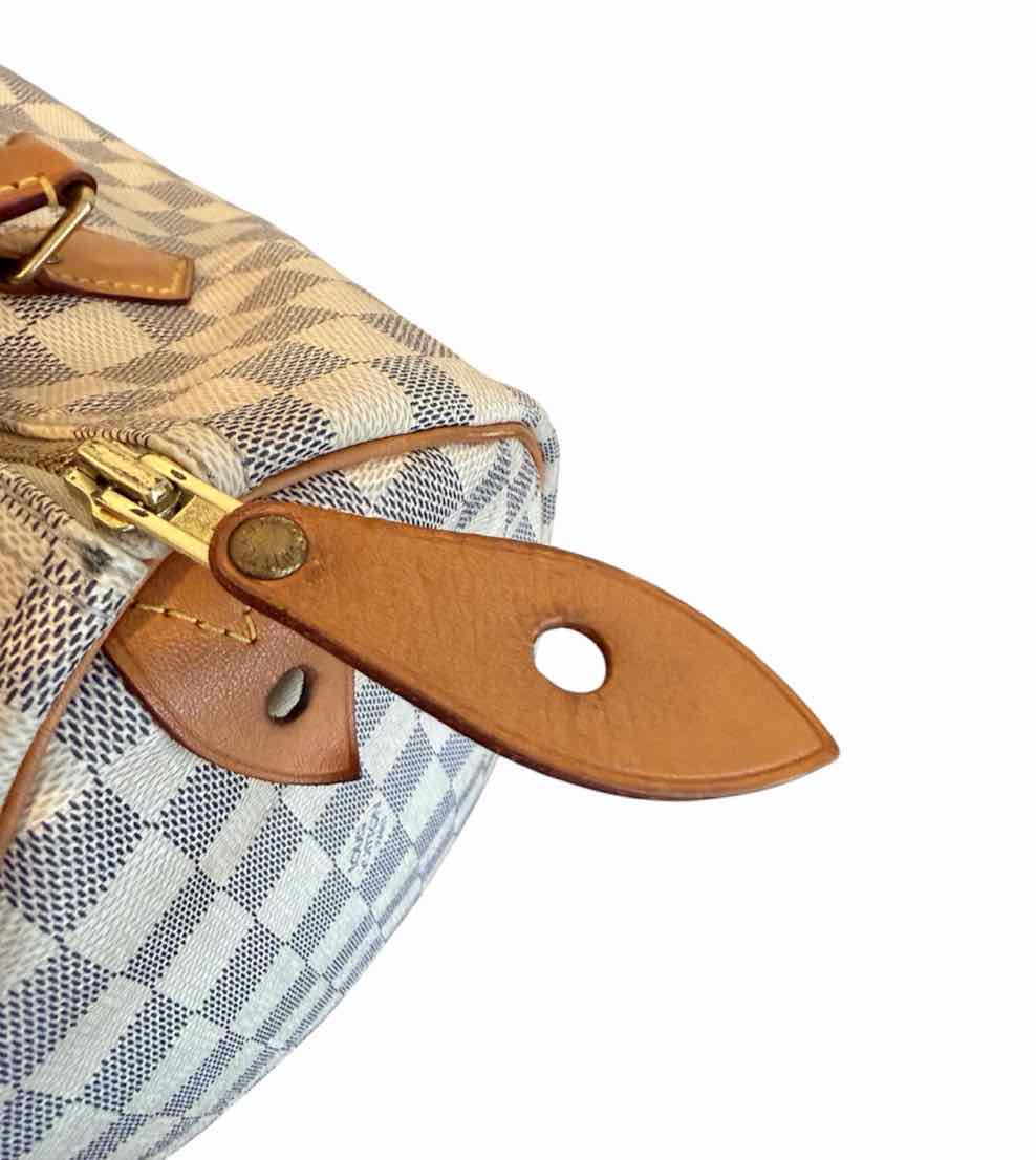 Louis Vuitton Damier Azur Canvas Speedy 30 Navy and Cream Handbag