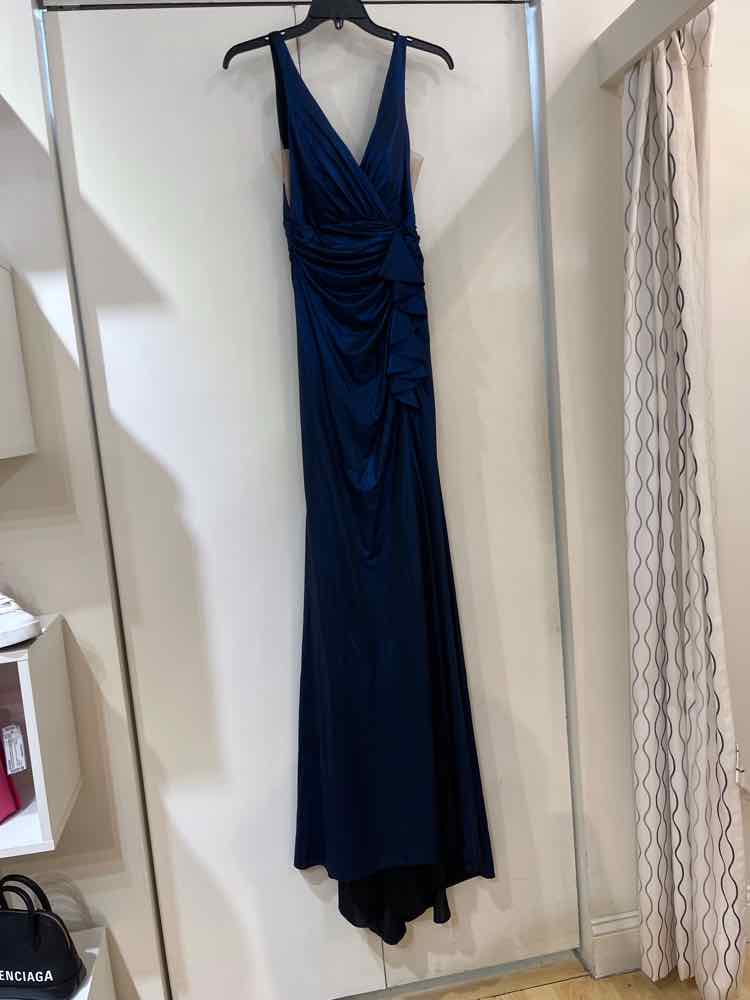 La Femme Metallic Blue Size 2 Dress