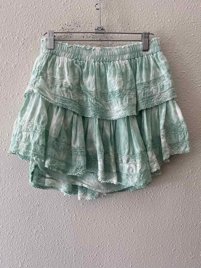 Love Shack Fancy Green and White Size XS Skirt