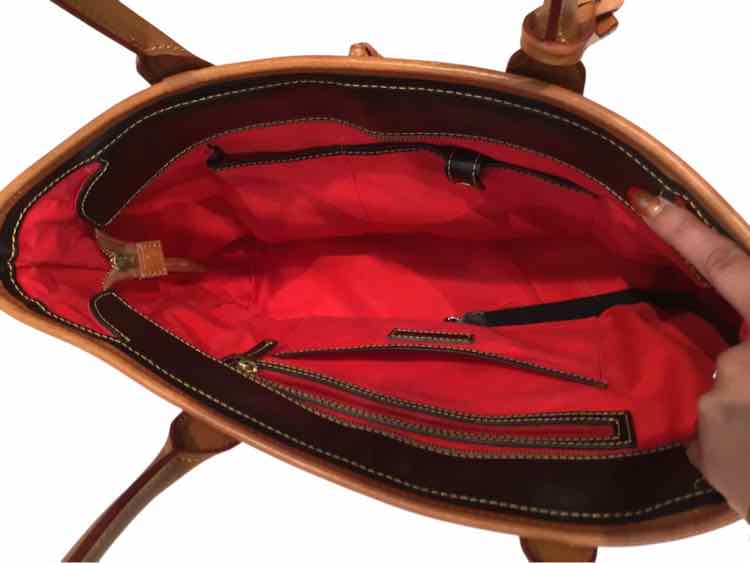 Dooney & Bourke Saffiiano leather bag black and brown Handbag