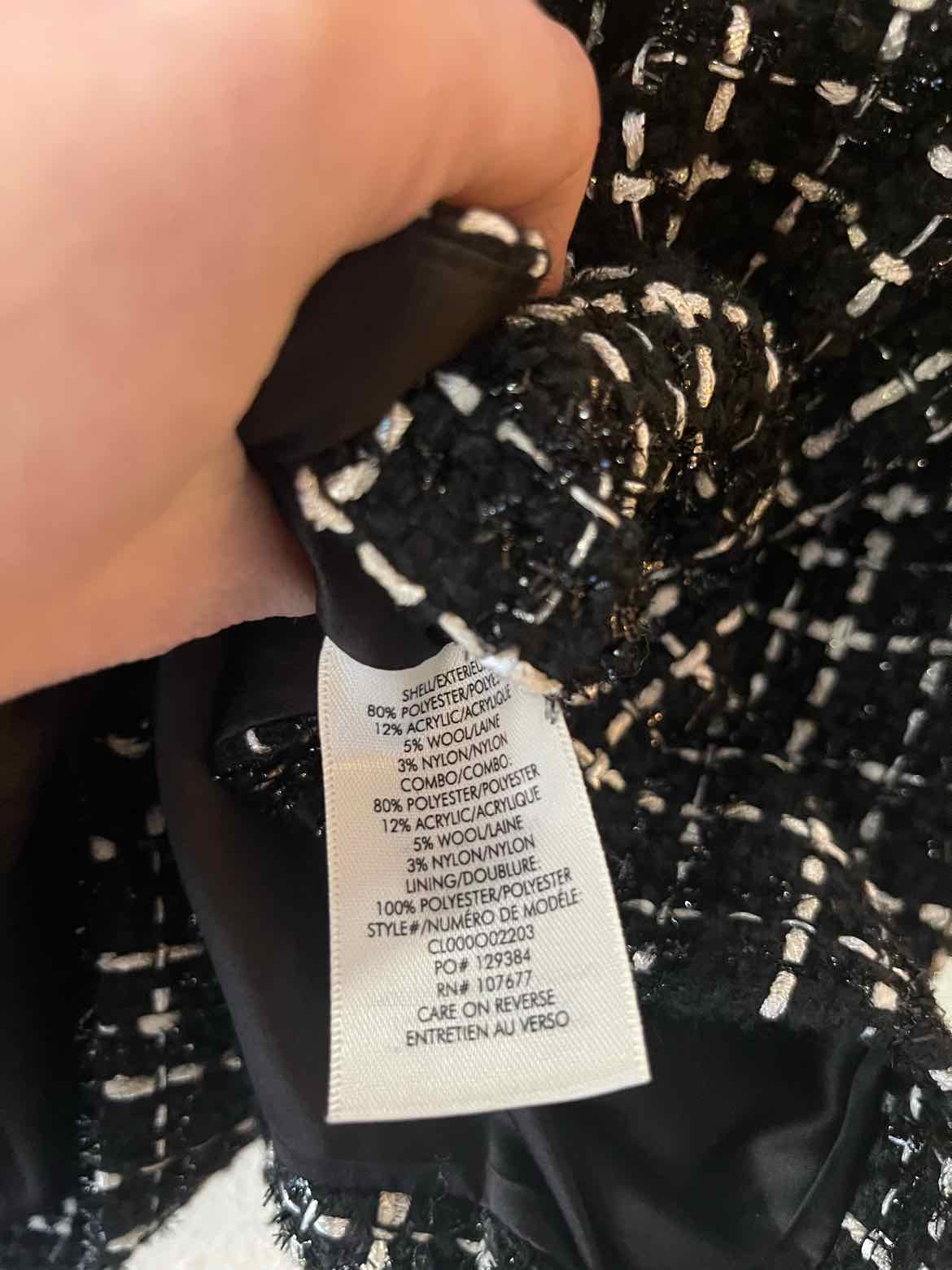 Alice + Olivia Classics Black and white Size 8 Jacket
