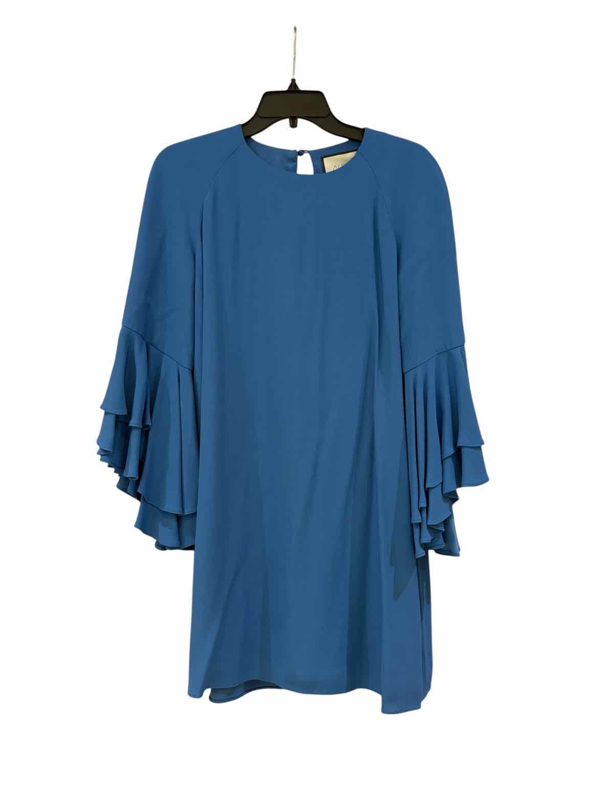 blue alexis dress length pleated skirt creates beautiful movement with every step Alexis Blue Size M Dress
