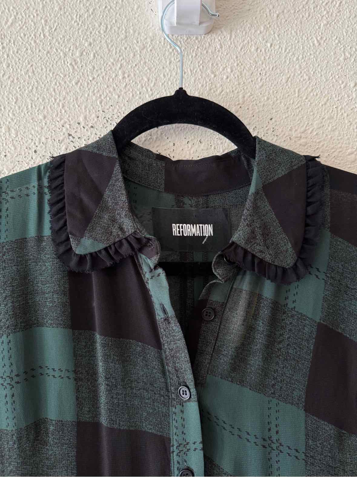 Reformation Green and black Size 4 Dress