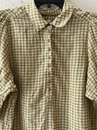 Pilcro Green and Cream Size L Shirt