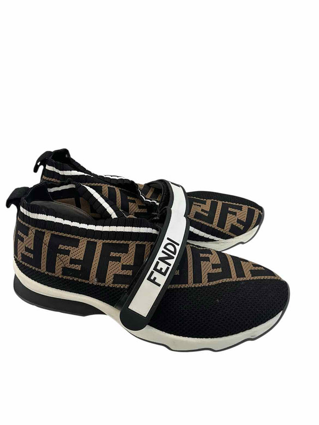 Fendi Brown black and white Size 38.5 Shoes