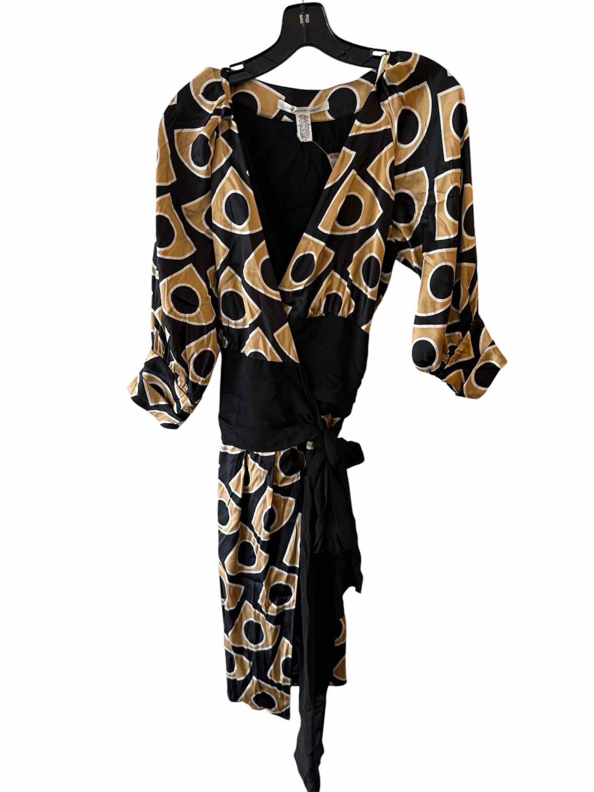 diane von furstenberg Gold and Black Size 12 Dress