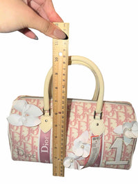 Dior Diorissimo Girly Boston Bag Pink and White Handbag