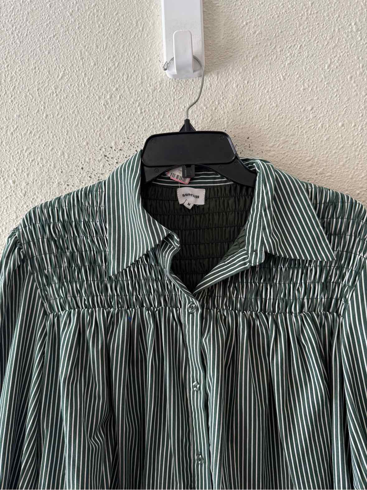 Aureum Green and White Size M Dress