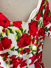 Unique Vintage White Multi Size M Dress