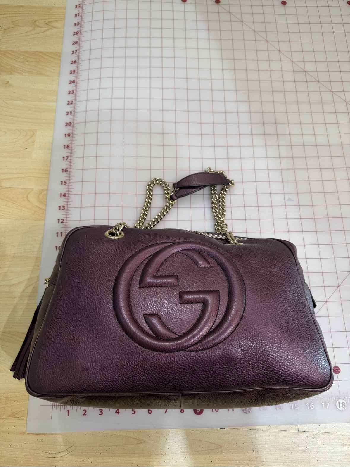 Gucci Soho Shoulder Bag Burgundy Handbag
